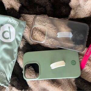 Loopy Case Mint Green and Transparent Phone Case Duo- fits IPhone 13 Pro